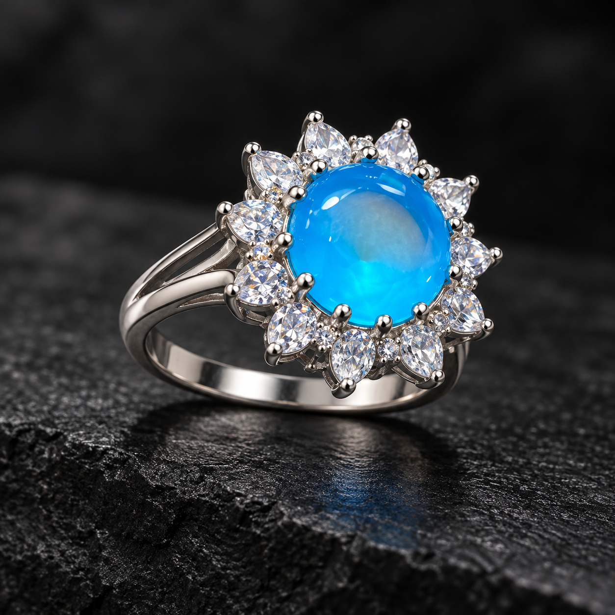SŌHM Azure Sunburst Ring