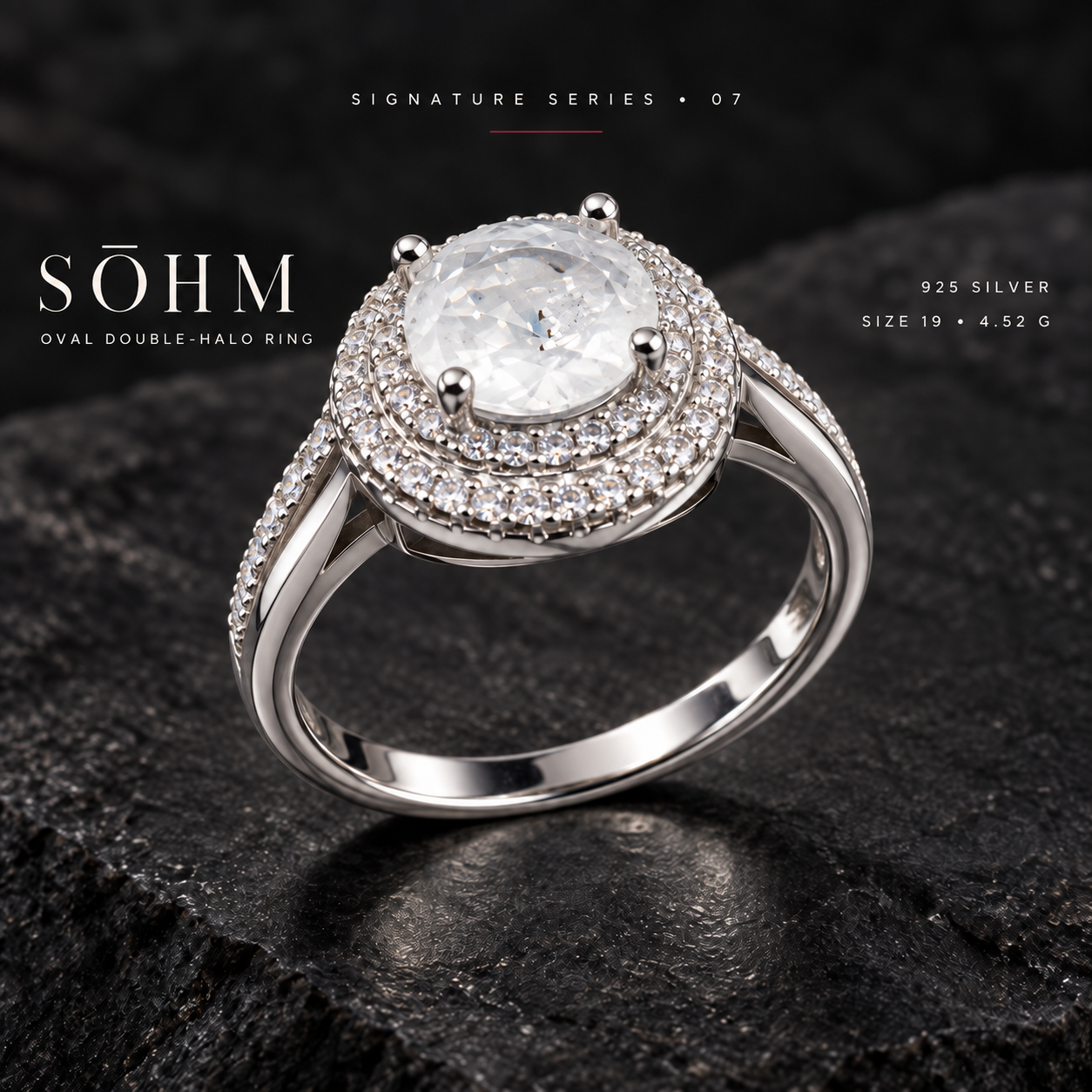 SŌHM Oval Double-Halo Ring 