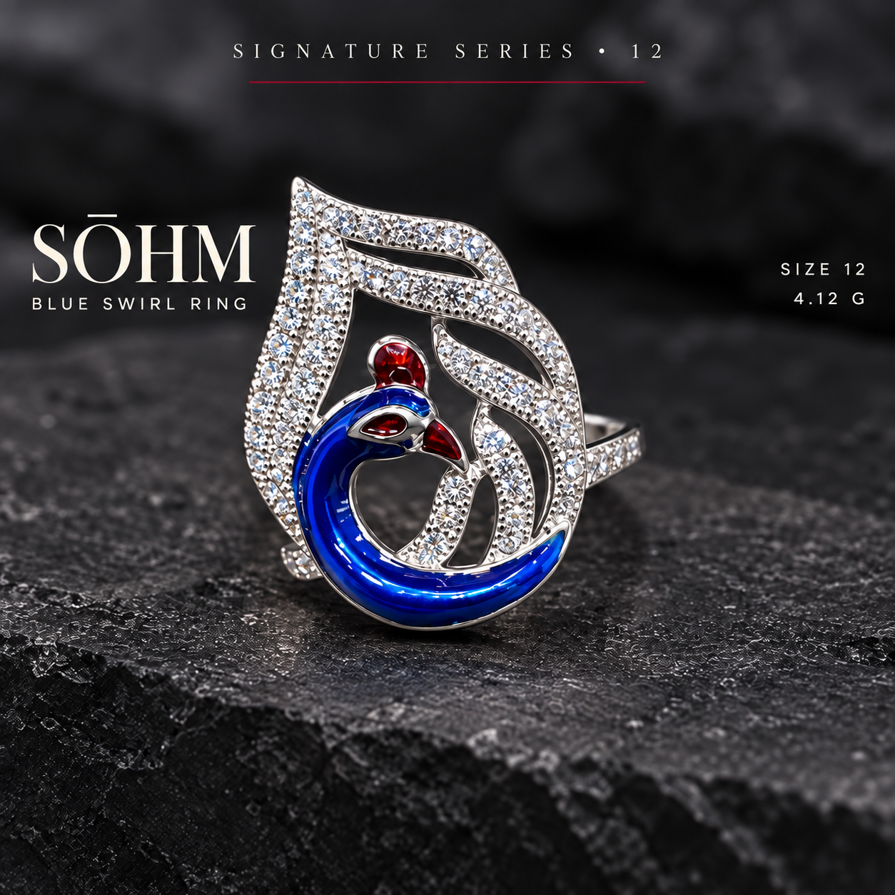 SŌHM Blue Swirl Ring
