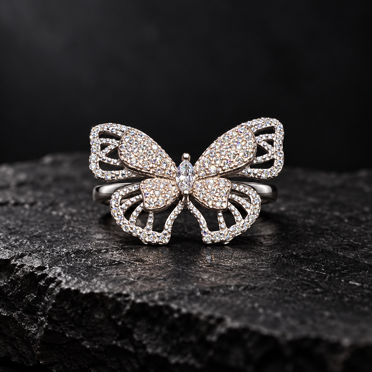 SŌHM Pavé Butterfly Ring