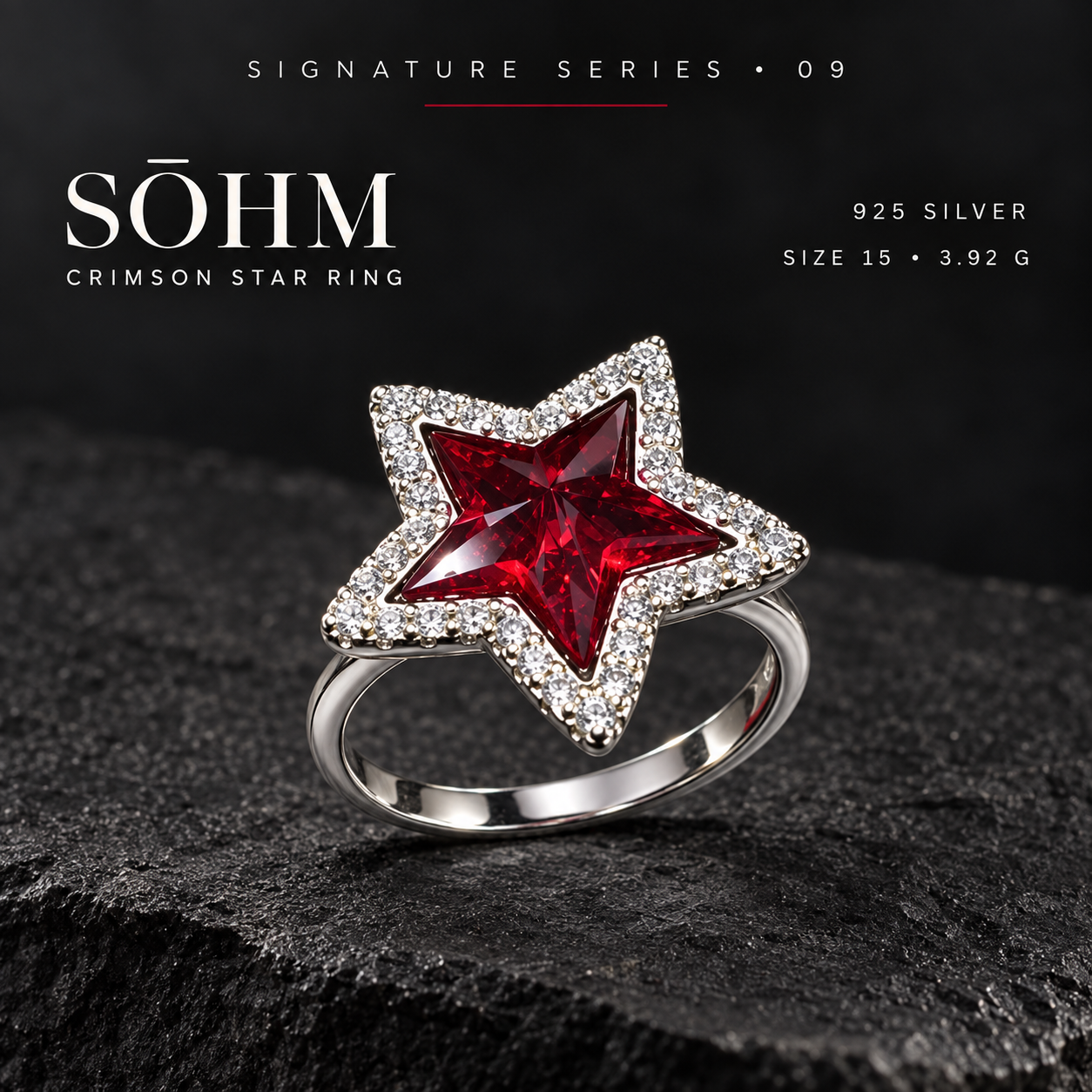 SŌHM Crimson Star Ring